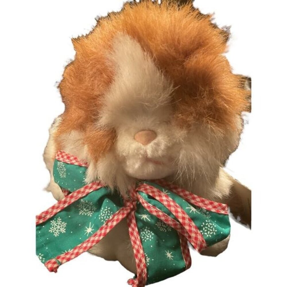 The Gingham Dog & The Calico Cat Plush Toy With Bow Vintage 12"